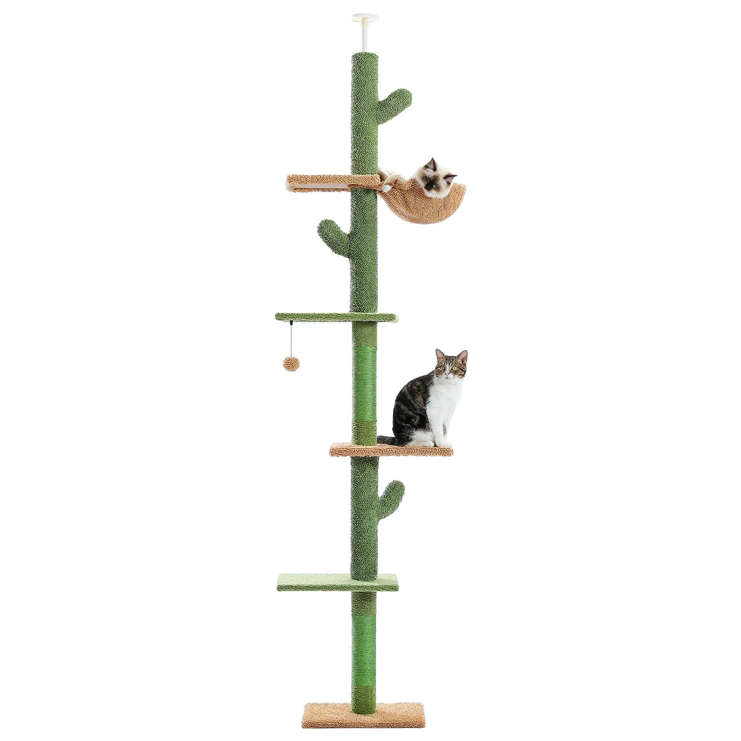 WTN Essentials 5 tier cat tree tower with multiple platforms and a cozy hammock for playful cats