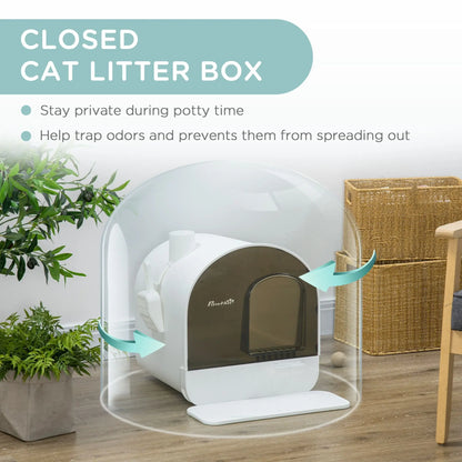 Purrfect Pet Kingdom PawHut Cat Litter Box with Lid and High Sides Purrfect Pet Kingdom