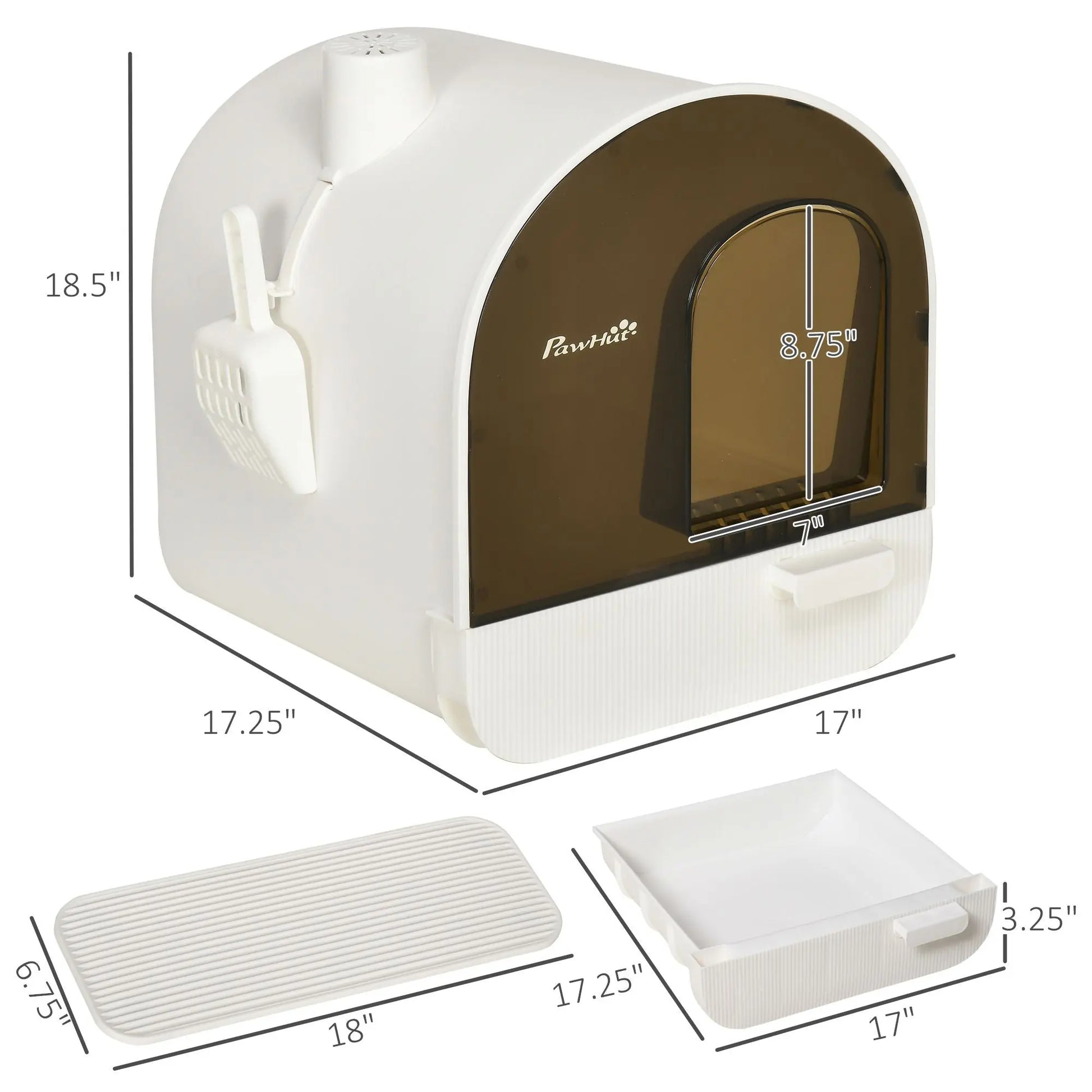 Purrfect Pet Kingdom PawHut Enclosed Litter Box with High Sides Purrfect Pet Kingdom