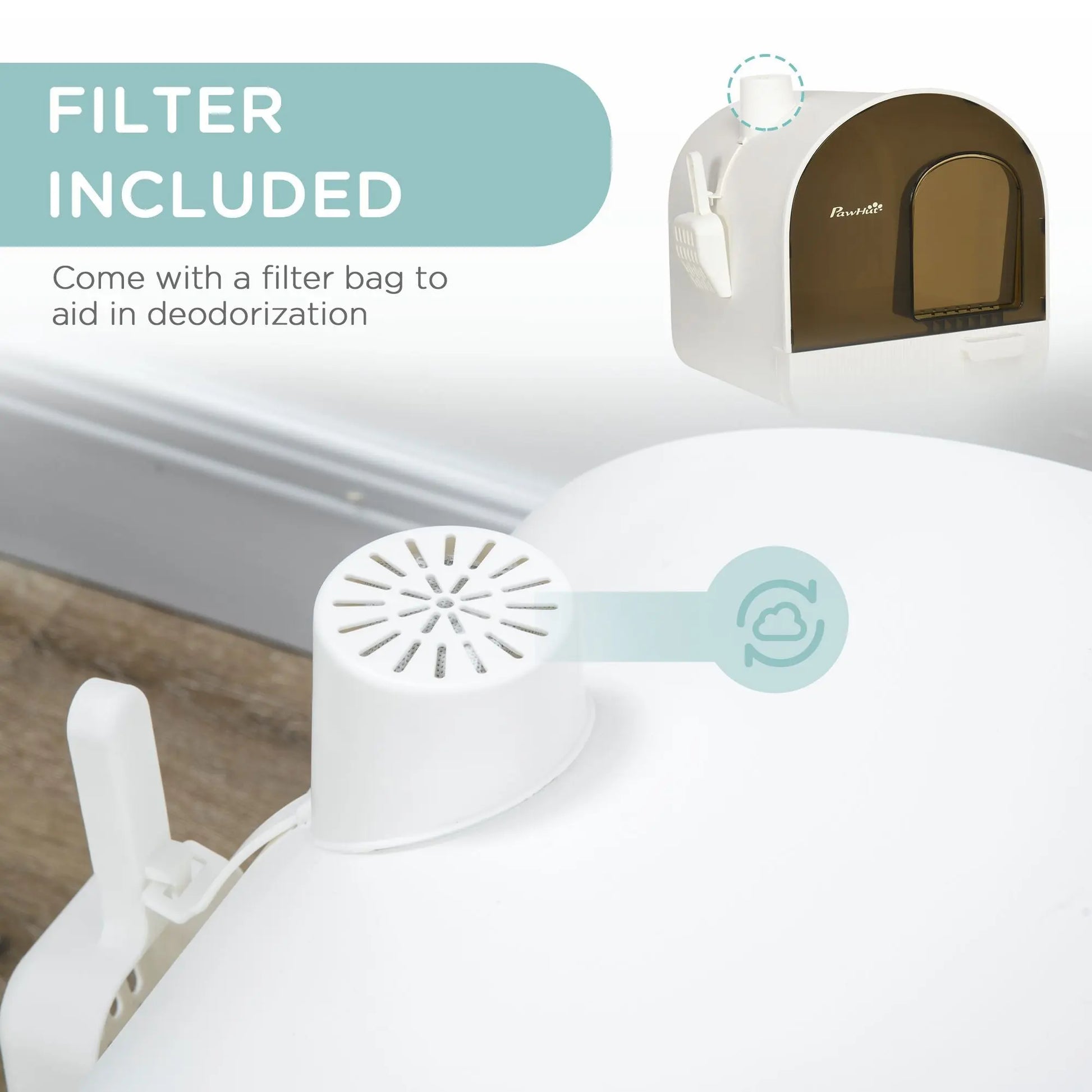 Purrfect Pet Kingdom PawHut Enclosed Litter Box with High Sides Purrfect Pet Kingdom