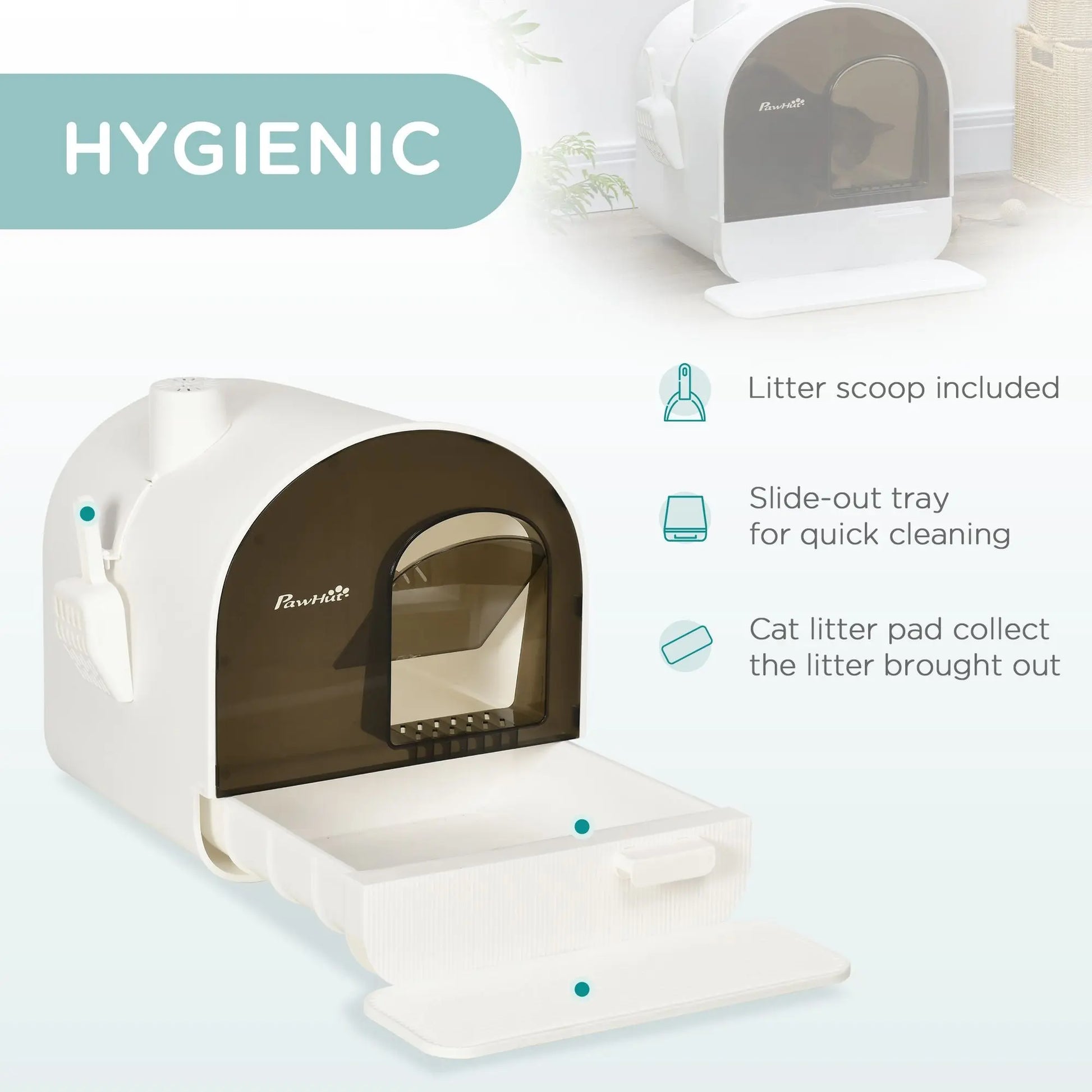 Purrfect Pet Kingdom PawHut Enclosed Litter Box with High Sides Purrfect Pet Kingdom