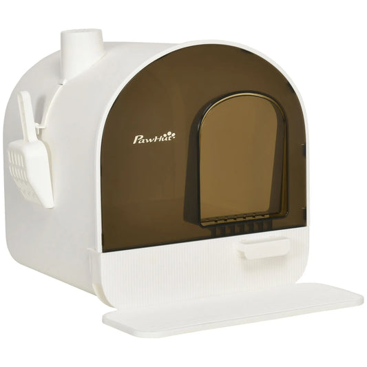 Purrfect Pet Kingdom PawHut Enclosed Litter Box with High Sides as Pic Purrfect Pet Kingdom