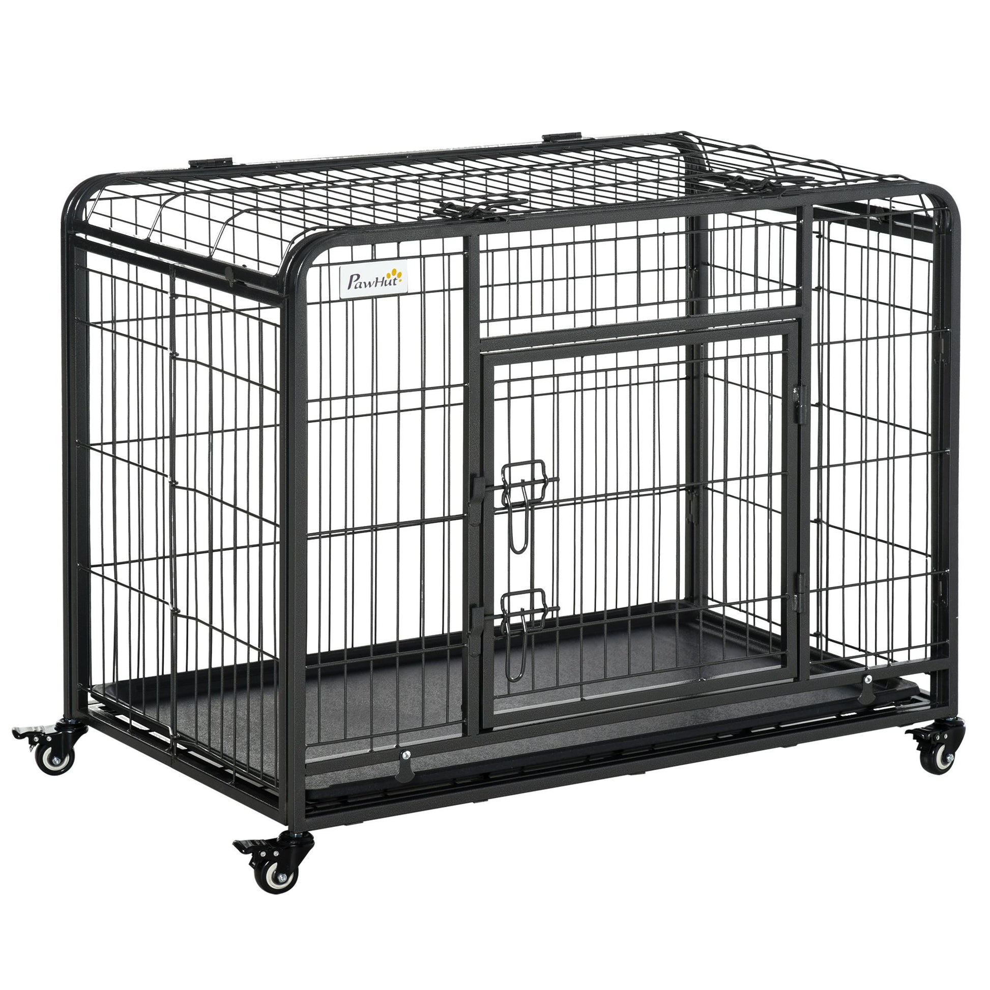 Purrfect Pet Kingdom Foldable Metal Dog Kennel 37 Inch Purrfect Pet Kingdom