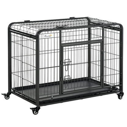 Purrfect Pet Kingdom Foldable Metal Dog Kennel 37 Inch Purrfect Pet Kingdom