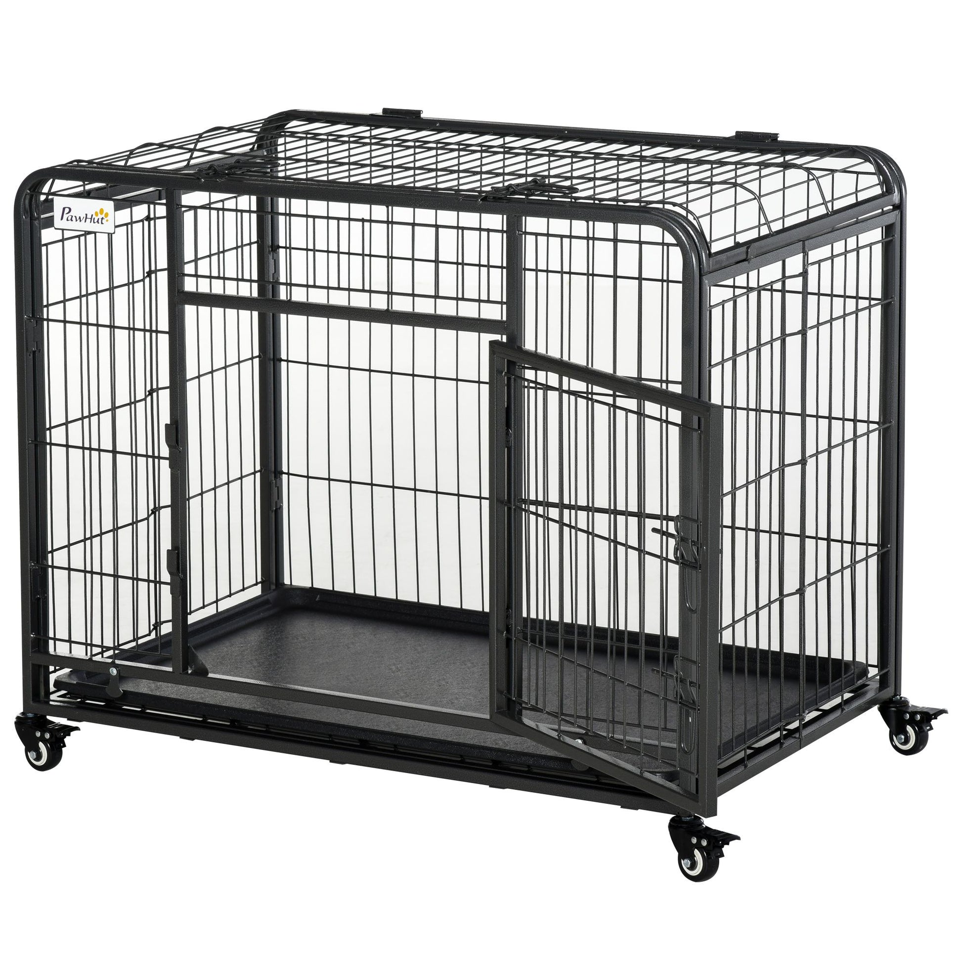 Purrfect Pet Kingdom Foldable Metal Dog Kennel 37 Inch as Pic Purrfect Pet Kingdom