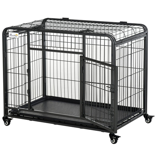 Purrfect Pet Kingdom Foldable Metal Dog Kennel 37 Inch as Pic Purrfect Pet Kingdom