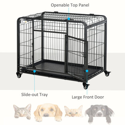 Purrfect Pet Kingdom Foldable Metal Dog Kennel 37 Inch Purrfect Pet Kingdom