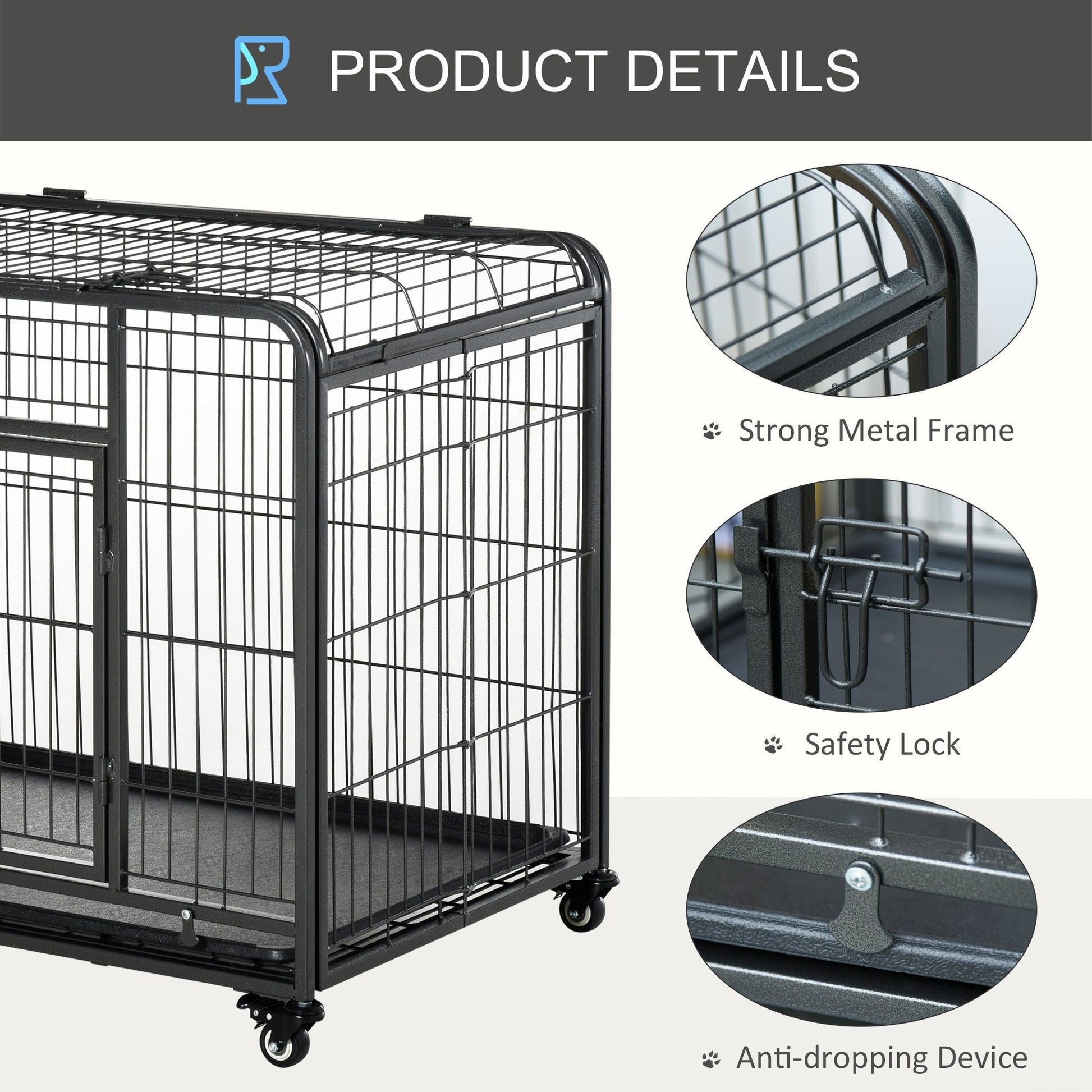 Purrfect Pet Kingdom Foldable Metal Dog Kennel 37 Inch Purrfect Pet Kingdom