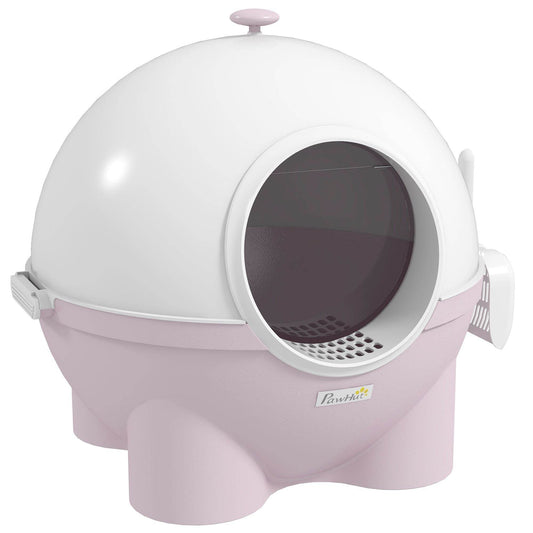 Purrfect Pet Kingdom Leakproof Cat Litter Box With Lid Pink Purrfect Pet Kingdom