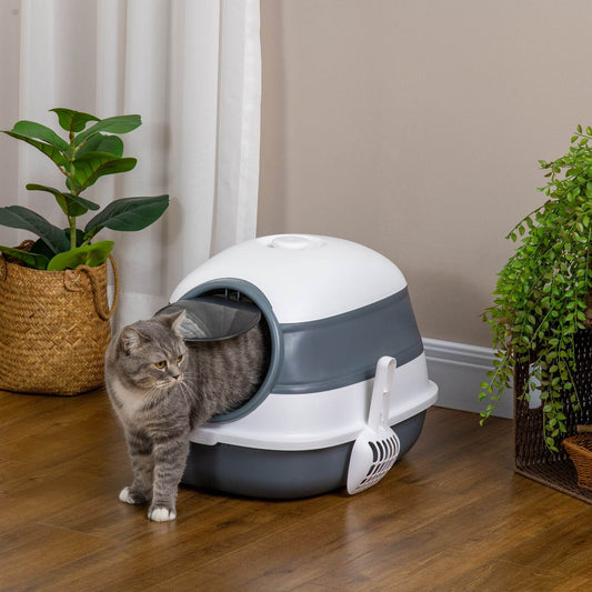 Purrfect Pet Kingdom Modern White and Gray Litter Box Purrfect Pet Kingdom