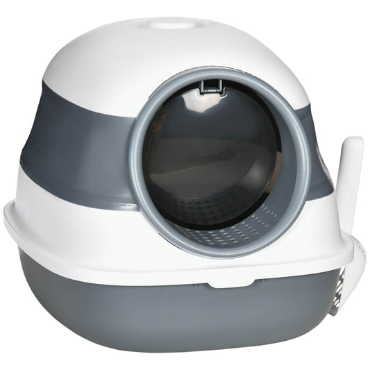Purrfect Pet Kingdom Modern White and Gray Litter Box White Purrfect Pet Kingdom