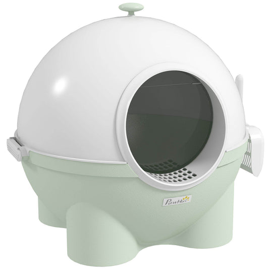 Purrfect Pet Kingdom Enclosed Cat Litter Box with Scoop 🚀 Green Purrfect Pet Kingdom