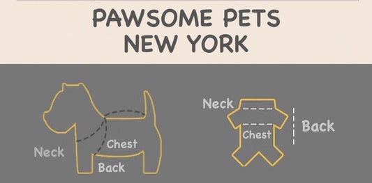 Size chart for dogs featuring Neck, Chest, and Back measurements for a cozy pink winter pet sweater
