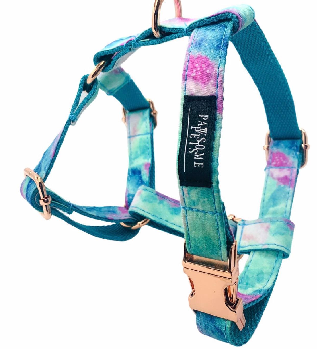 Colorful Tail Chasers no pull step in pet harness designed for comfort and easy use