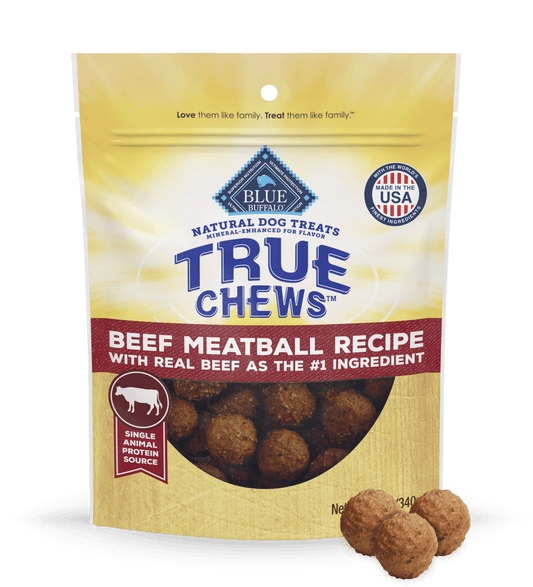 Blue True Chews Beef Meatball Recipe 12Oz dog treats Premium - main product image