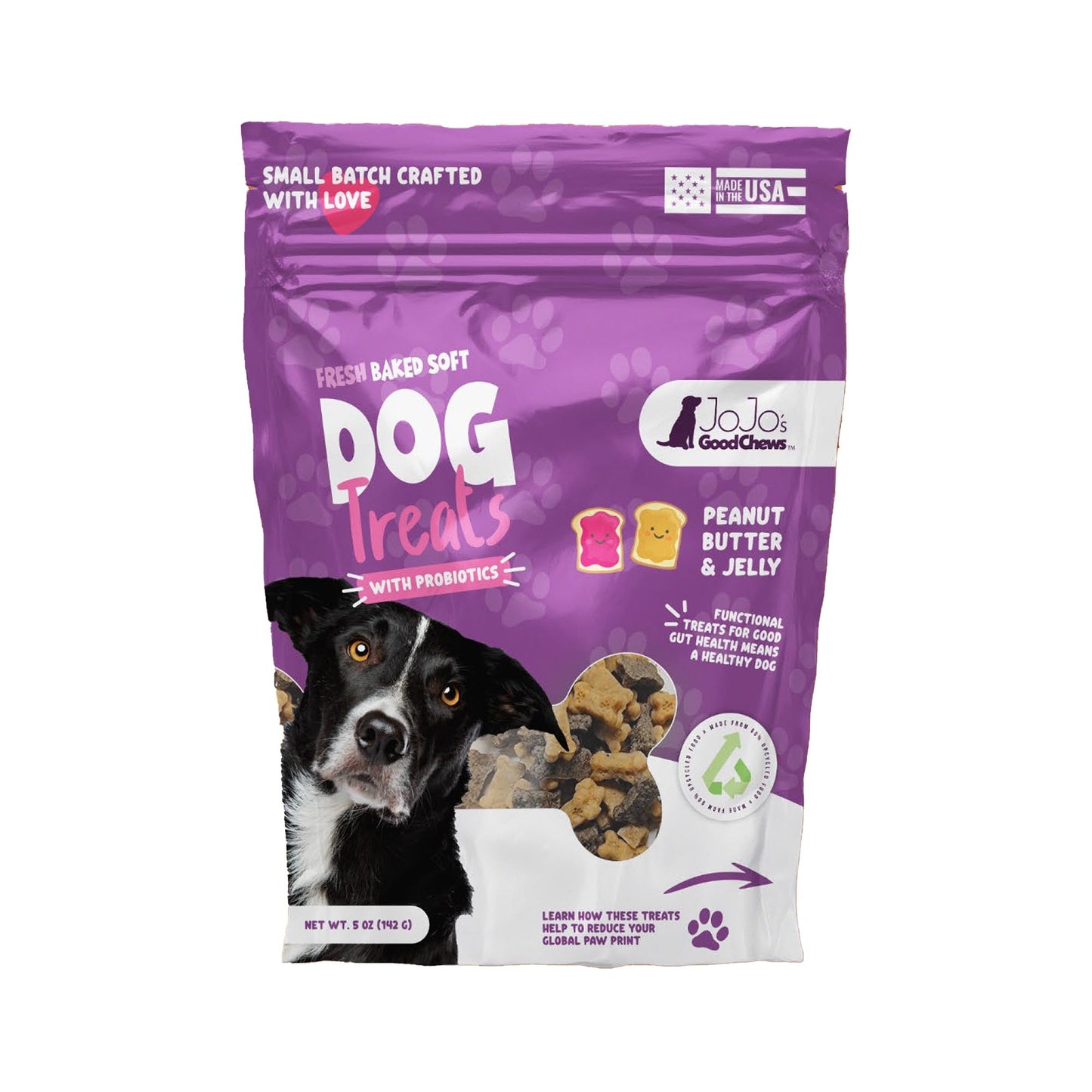 Dog Treats JoJo Good Chews Peanut Butter Jelly Soft Chew - main product image for dog treats