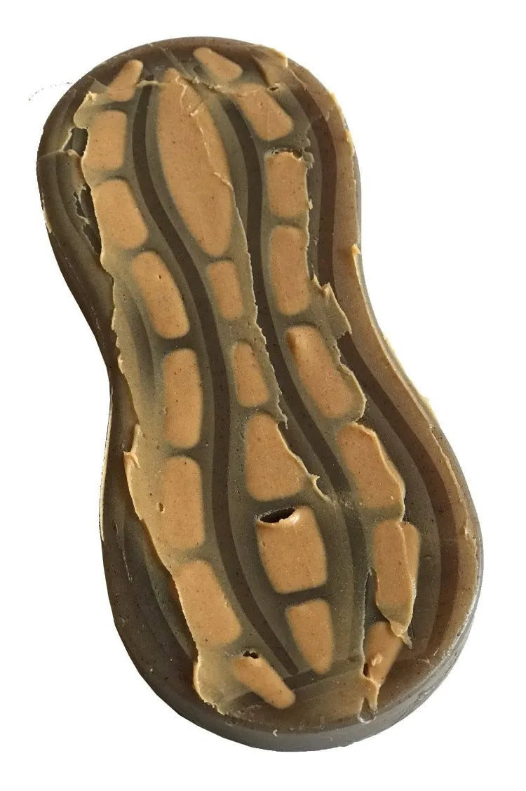 Peanut Nylon Dog Chew Toy by SodaPup in brown, ultra-durable for aggressive chewers, perfect for dogs.