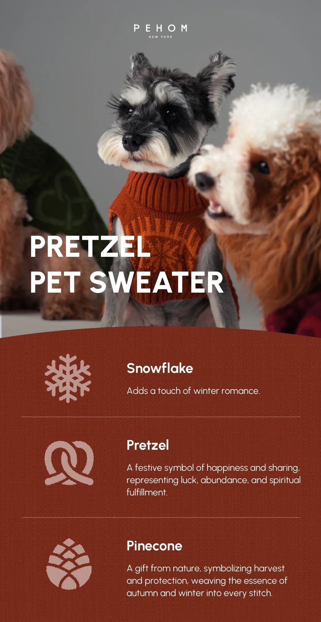 pehomnyc - Pretzel Pet Sweater - Tofee Orange - Pet Sweater