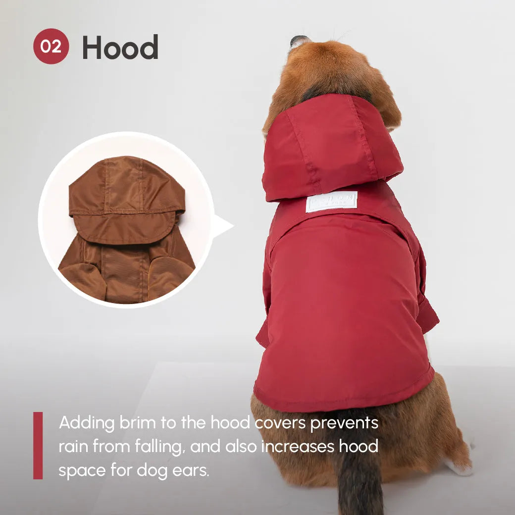 pehomnyc - Tribeca adjustable velcro raincoat -  Burgundy