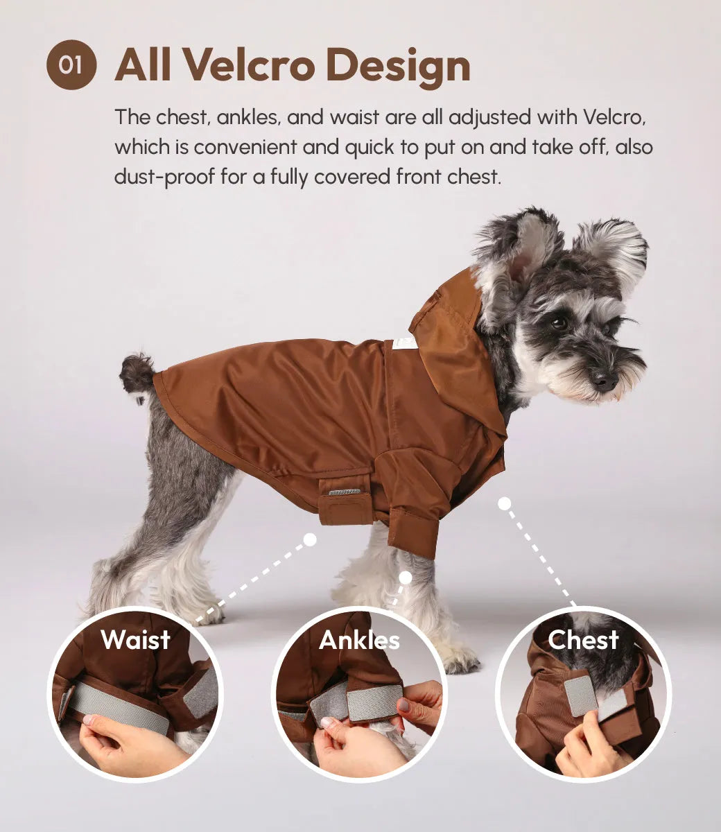 pehomnyc - Tribeca adjustable velcro raincoat -  Choco