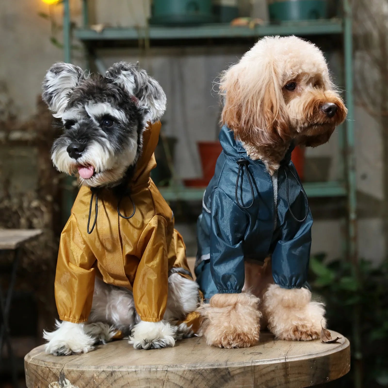 pehomnyc - Ultralight Full covered hooded waterproof dog jacket - Blue