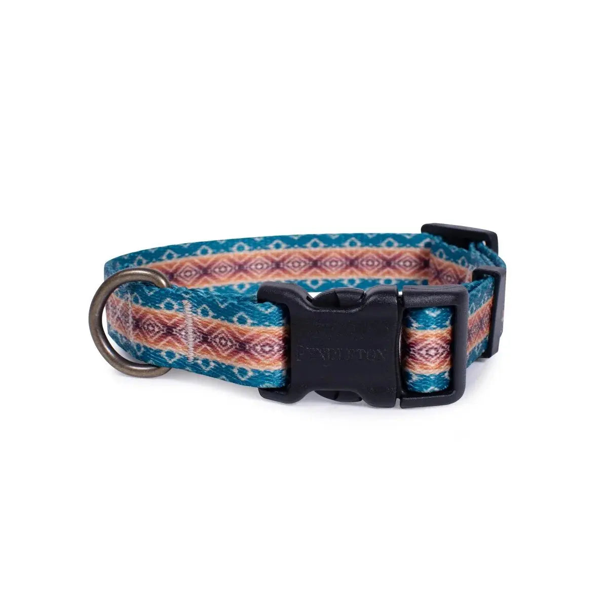 Pendleton Adventure dog collar in vibrant blue and patterned design, perfect for stylish pets