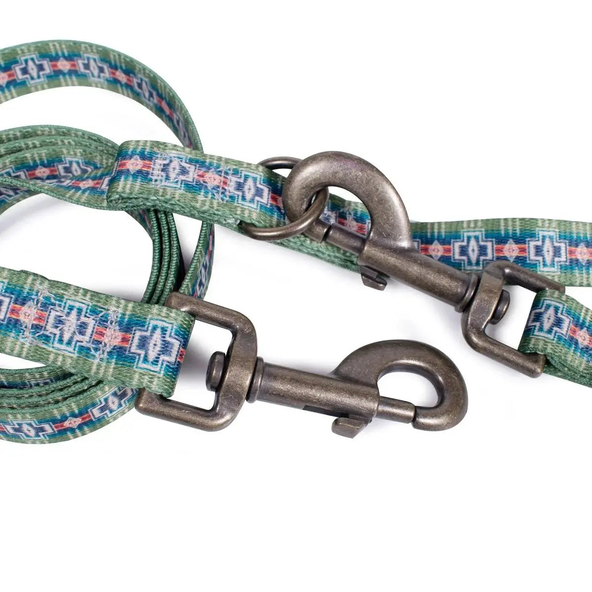 Pendleton Adventure dog leash in green with sturdy metal clips for outdoor activities with your pet