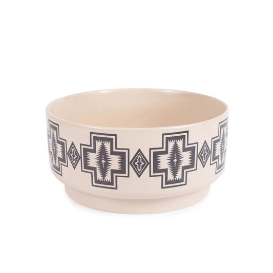 Pendleton ceramic dog bowl featuring a stylish geometric pattern for pets' dining needs