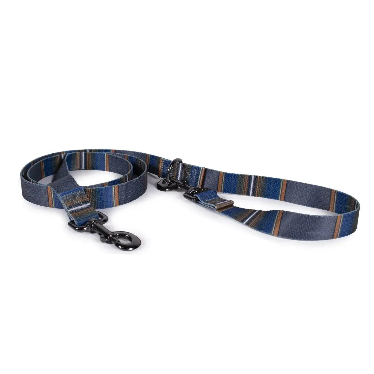Pendleton National Park dog leash in blue and orange stripes with durable metal clip for pet safety