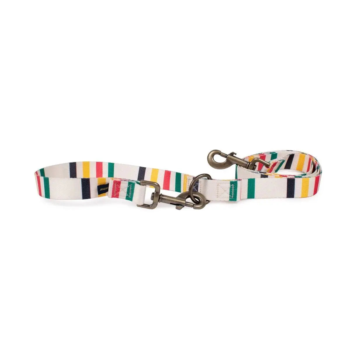 Pendleton National Park dog leash featuring a colorful striped design with durable metal clasp.