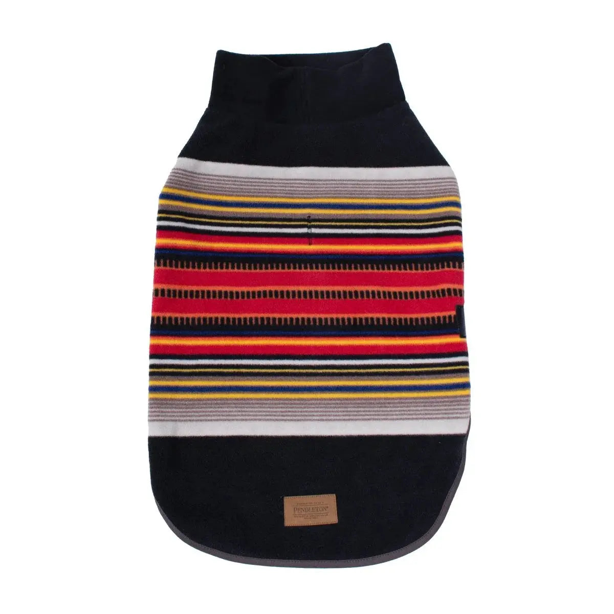 Pendleton National Park dog vest in colorful striped design for stylish dog warmth and comfort