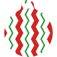 Peppermint Stick Chevron Stripes HD Dog ID Tag