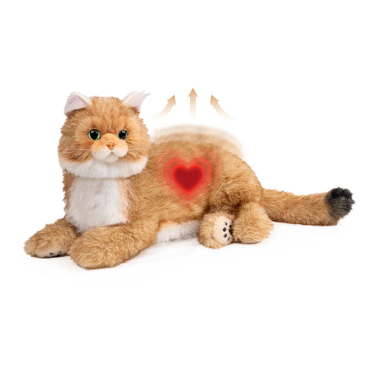 Percy 2.0 Golden British Short Hair Cat- Breathing  Heartbeat Pur,Voice Robonic Cat