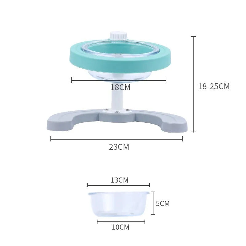 Pet Adjustable Lifting Bowl Non-slip Feeder by Purrfect Pet Kingdom® in green, perfect for dogs, providing comfort and sta...