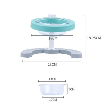 Pet Adjustable Lifting Bowl Non-slip Feeder by Purrfect Pet Kingdom® in green, perfect for dogs, providing comfort and sta...