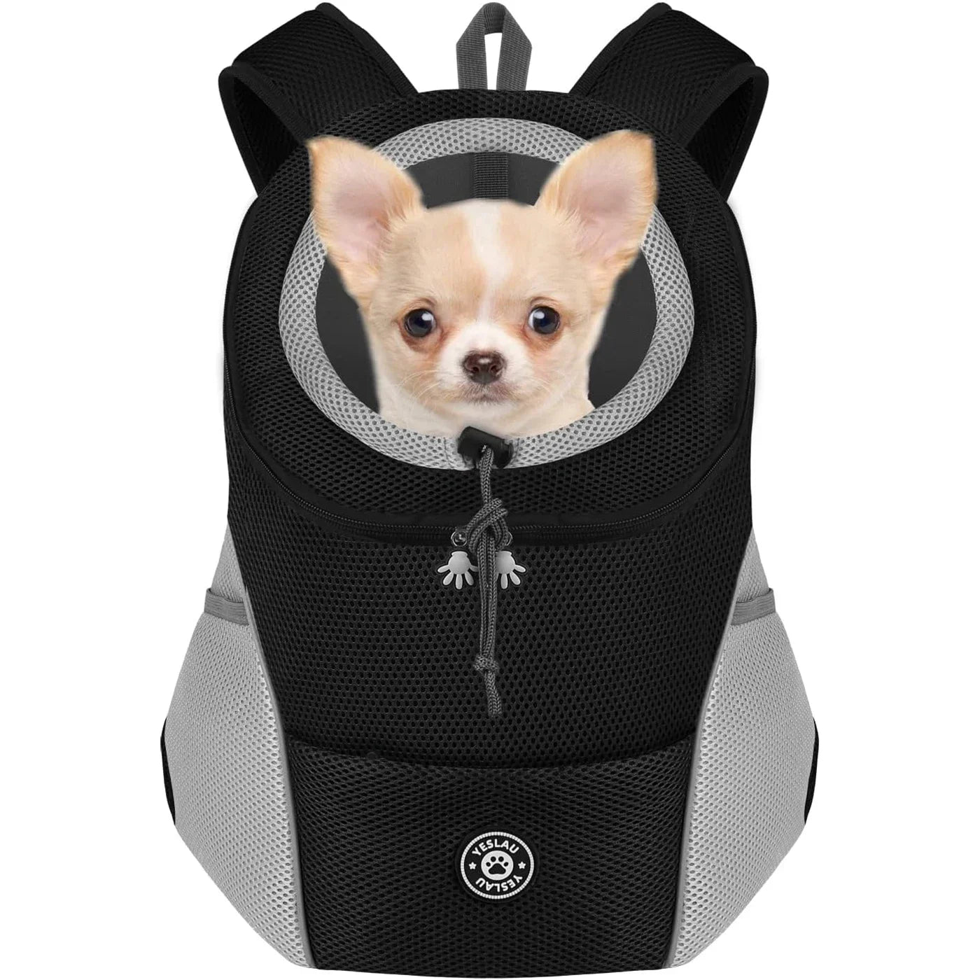 THRIXINE pet backpack carrier for hiking and camping with mesh design and front pet window