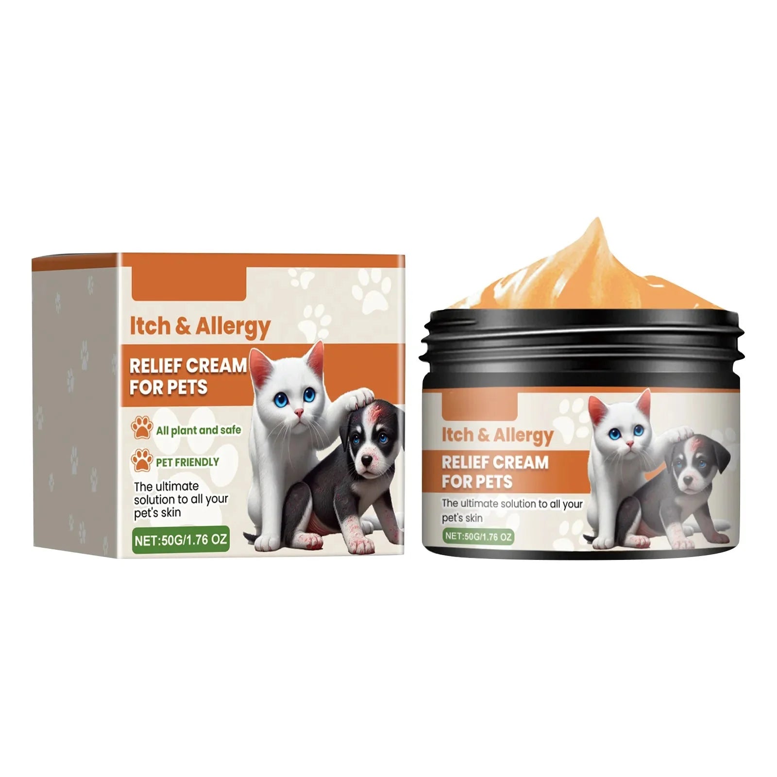 Purrfect Pet Kingdom dog and cat anti itch ointment in a jar with relief cream for pets packaging