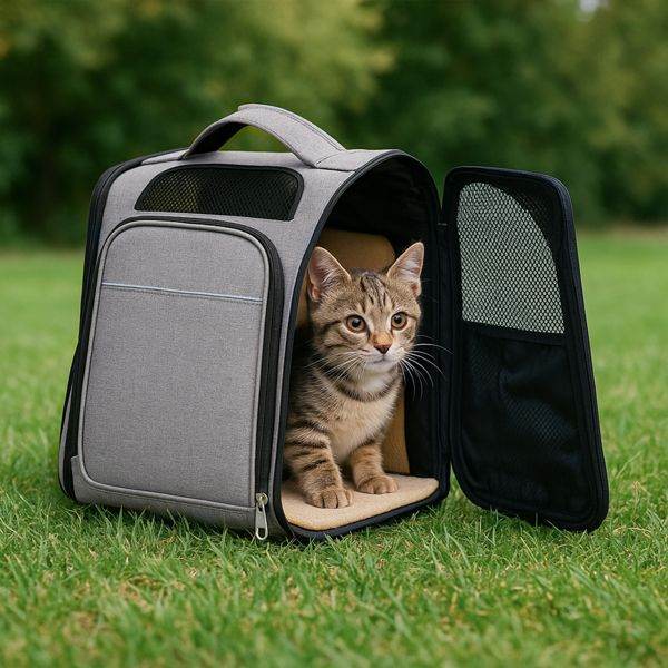 Purrfect Pet Kingdom Pet Carrier Backpack Gray Purrfect Pet Kingdom