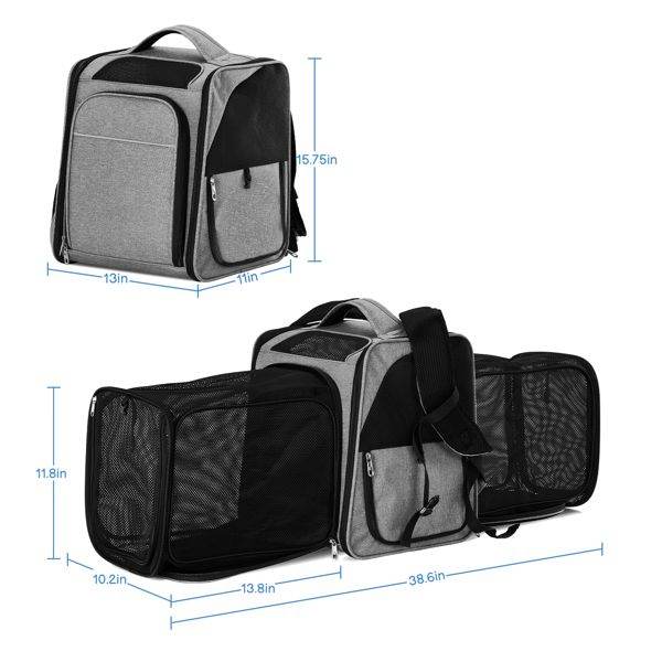 Purrfect Pet Kingdom Pet Carrier Backpack Gray Purrfect Pet Kingdom