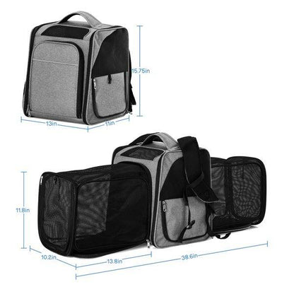 Purrfect Pet Kingdom Pet Carrier Backpack Gray Purrfect Pet Kingdom