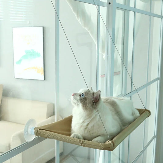 Tail Chasers pet cat hammock with 20kg capacity, perfect for relaxing and enjoying the view from a window