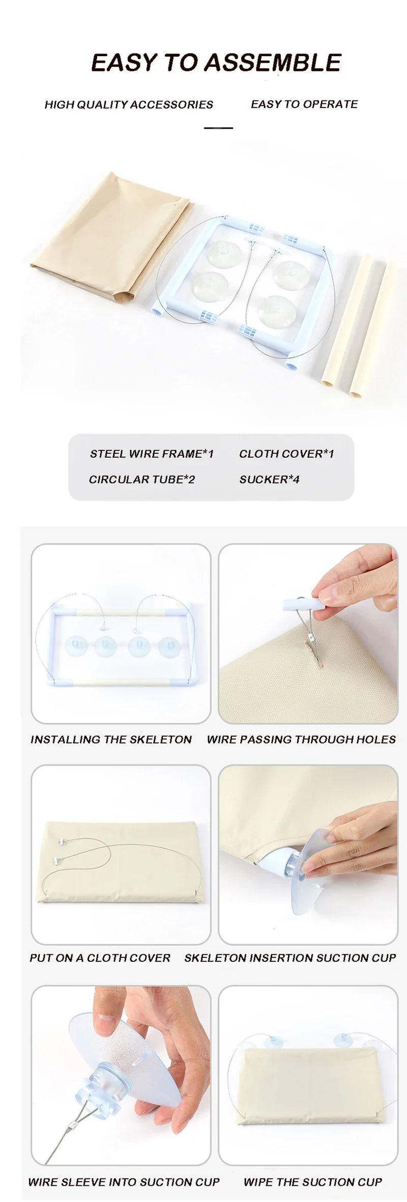 Instructions for assembling a pet cat hammock with 20kg capacity and high-quality accessories