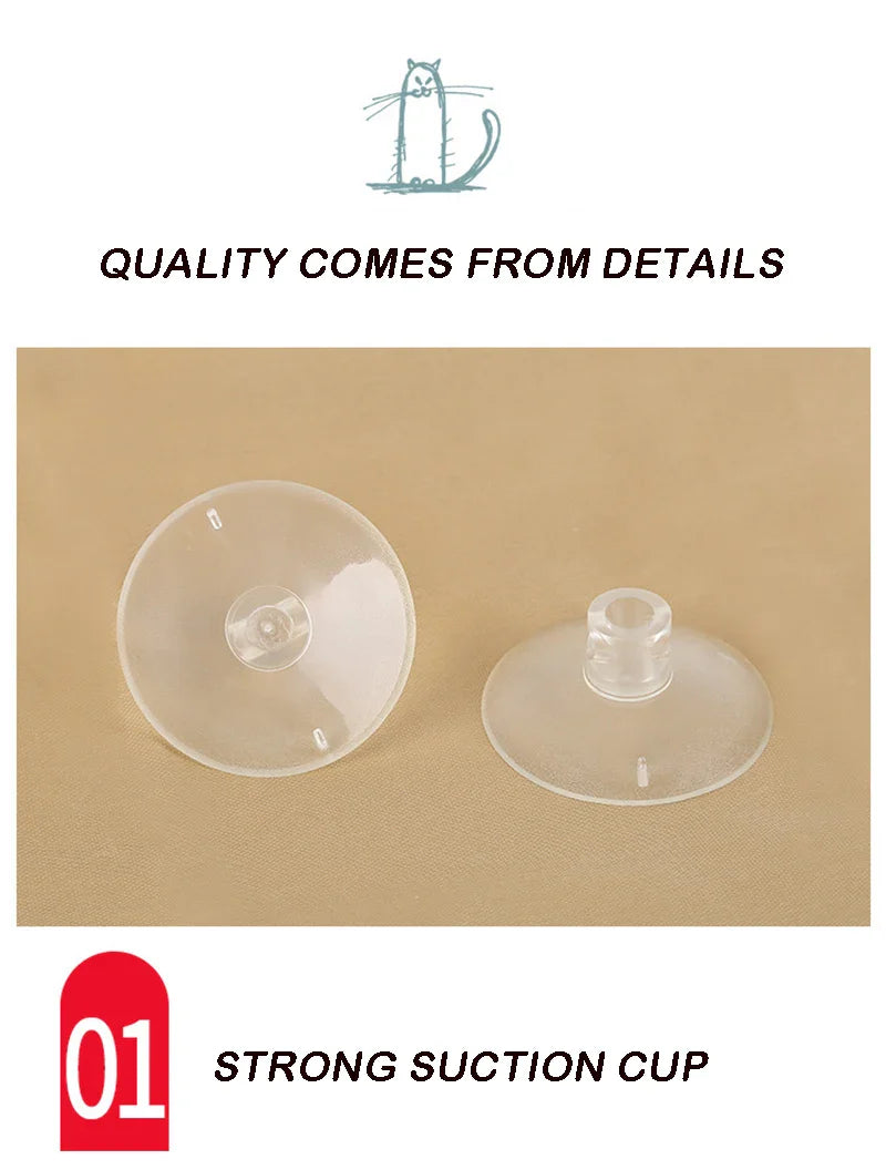 Strong suction cup for secure mounting of pet cat hammock with 20kg capacity