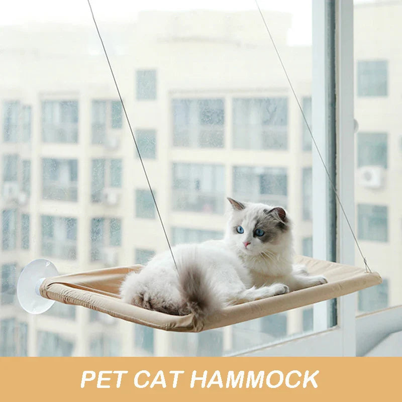 Tail Chasers pet cat hammock with 20kg capacity, ideal for cozy lounging by the window