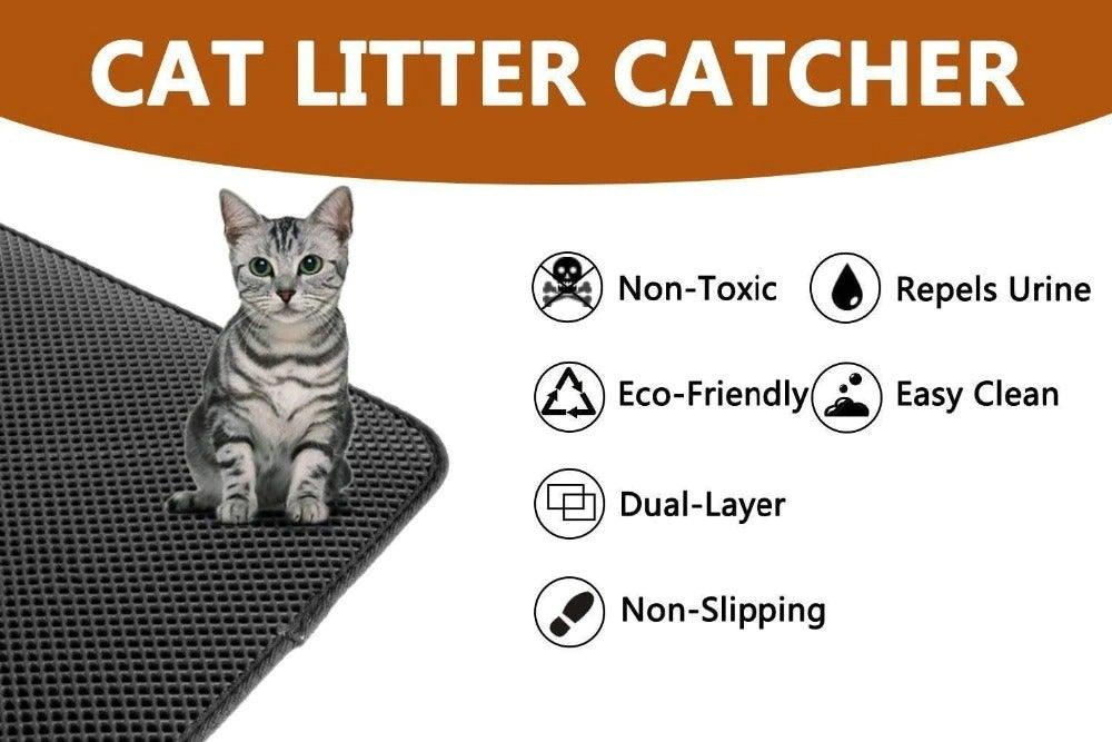 Waterproof Honeycomb Double Layer Cat Litter Mat — Anti-Tracking, Urine-Proof, Super Size
