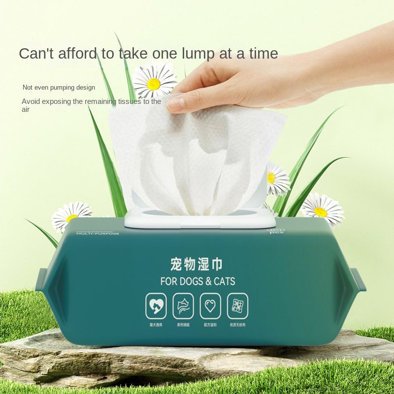 Pet cleaning Wipes in a convenient container designed for easy access and effective cleaning for pets
