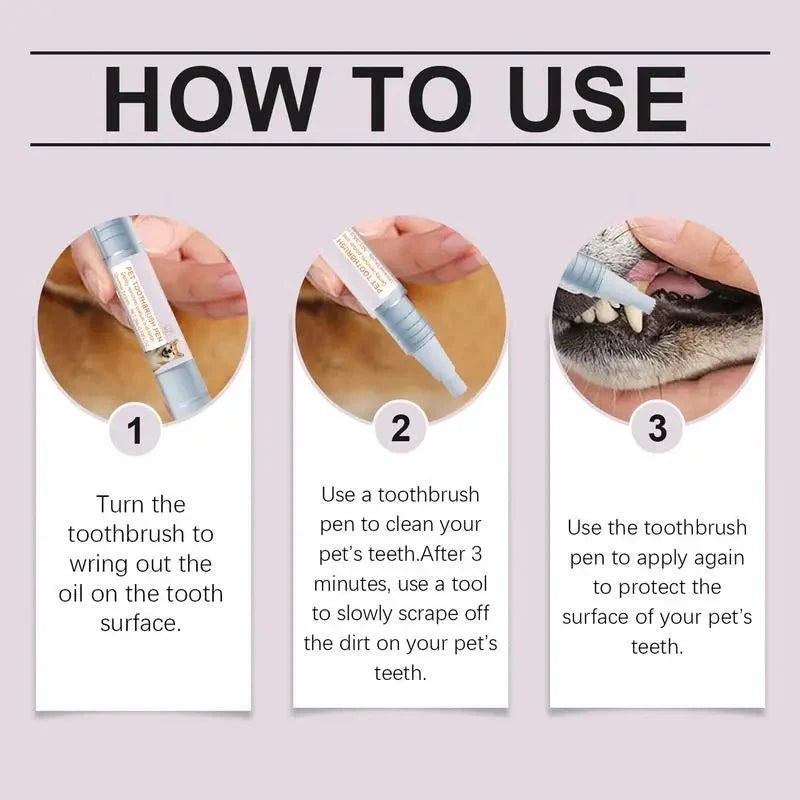 How to use a pet dental care pen for effective cleaning of your pet's teeth