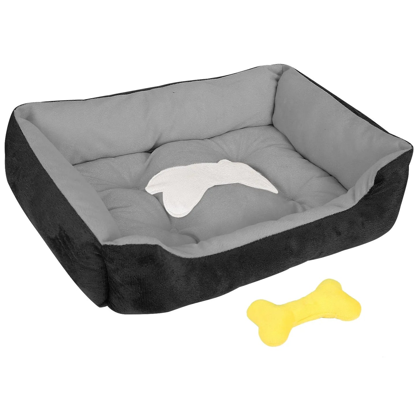 Soft warm fleece dog bed from GBruno Store, cozy nest for small to medium dogs, perfect cushion mat in neutral color.