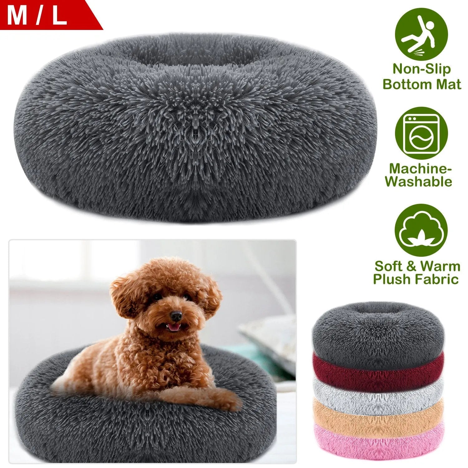 Soft warm fleece pet dog bed by GBruno Store, cozy nest sofa cushion for small to medium dogs, ideal for cats too.