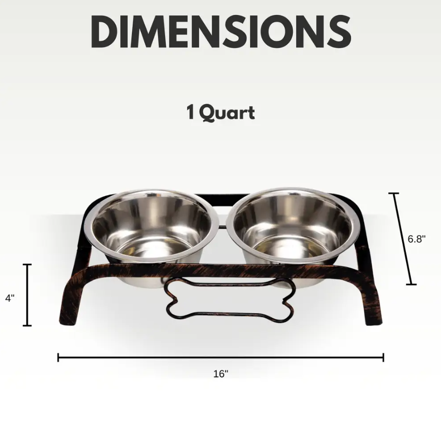 Purrfect Pet Kingdom Elevated Bowls with Two Stainless Steel Bowls for Dogs, ideal raised pet bowls for dogs